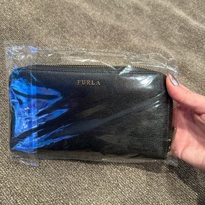Black Furla Zip Wallet